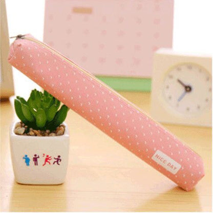 eybag Long canvas pen bag Cute School pencil case small pen case for student pencil bag kawaii School supplies Candy color storage bag