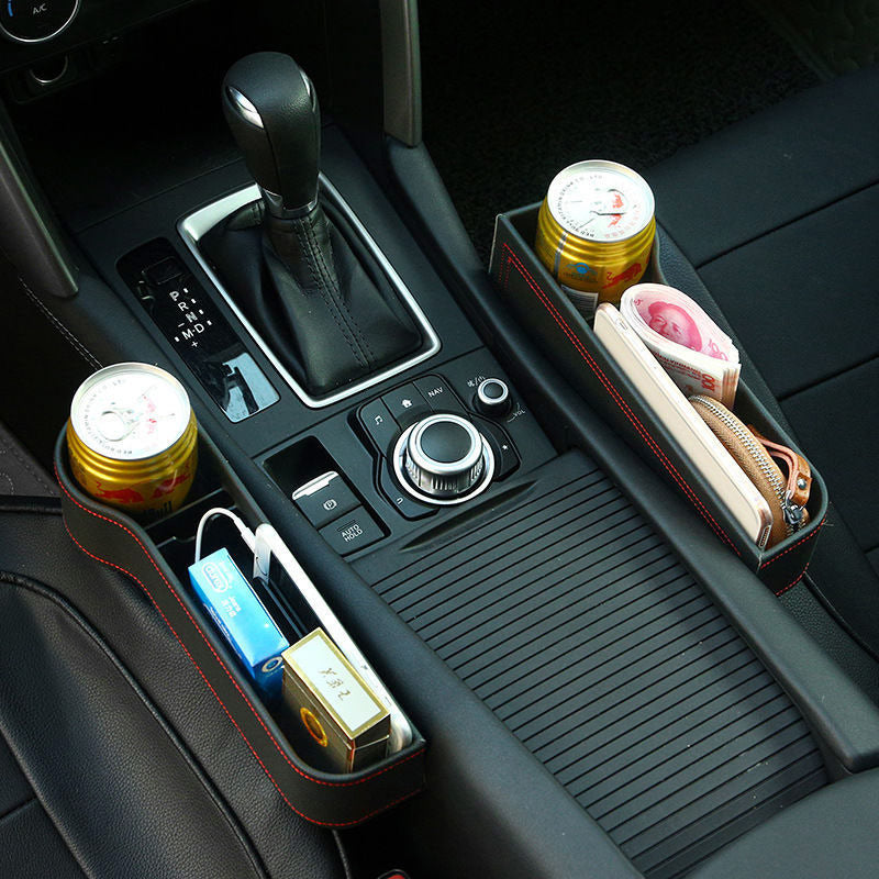 eybag Leather Car Cup Holder Seat Organizer Holder Multifunctional Auto Seat Gap Storage Box Abs Seat Seam Pockets Trunk Organizer