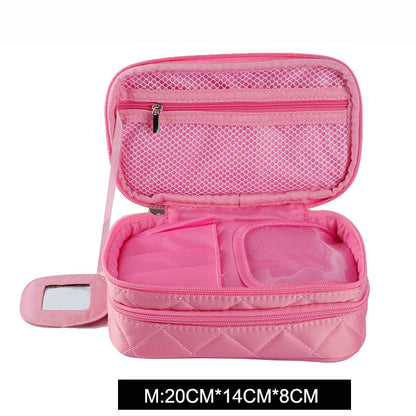 Lkblock Luxury Designer Women's Toiletry Cosmetic Bag Double Waterproof Beautician Make Up Bags Travel Essential Organizer Beauty Case