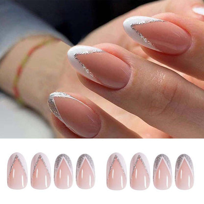 gifts for women hot sale new 24PCS Fake Nails With Glue Rhinestones Long Coffin Flame Press on Nails Detachable French Stick on Nails Art DIY faux ongles