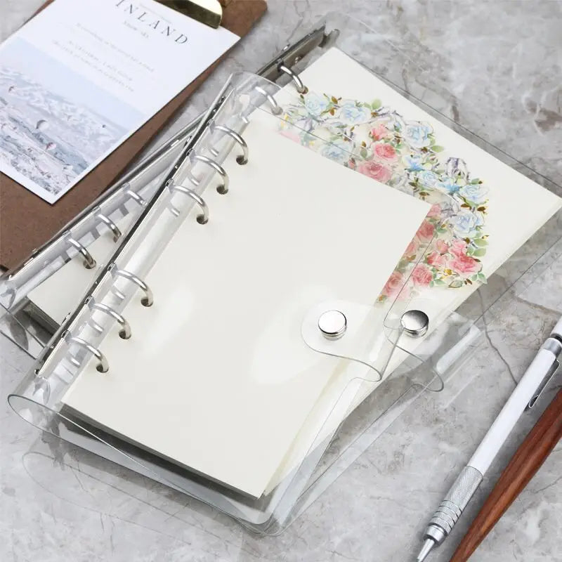 eybag A5 A6 Creative Cute Transparent 6 Ring Colorful Loose-leaf Hand Book Student Notebook Ring Binder Kawaii School Supplies