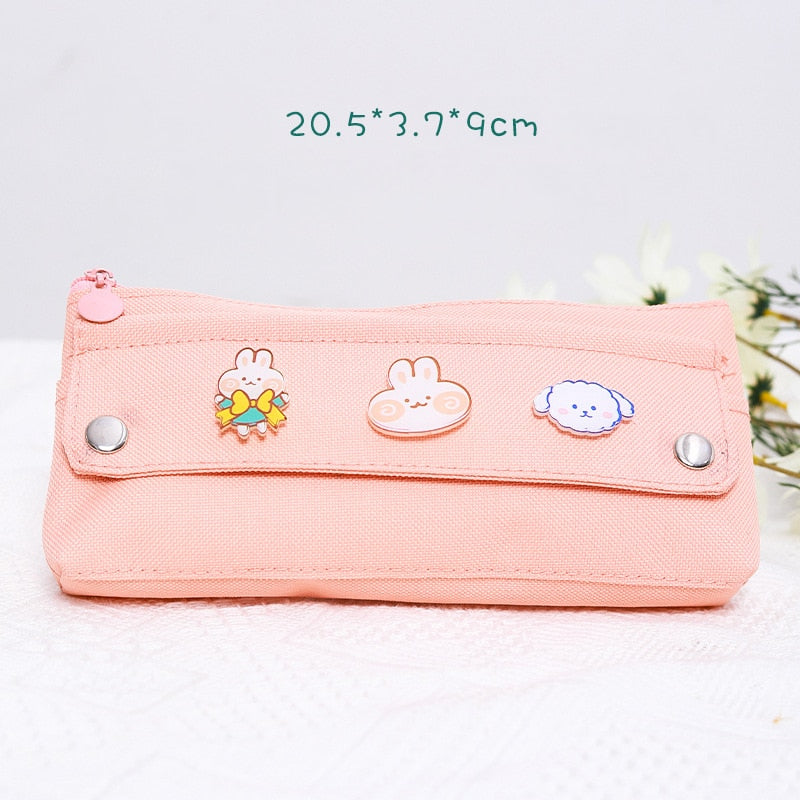 eybag Pencil Case Korean School Supplies Kawaii Pencil Bags Random Broochs Pen Case Trousse Scolaire For Girls School Pencil Cases