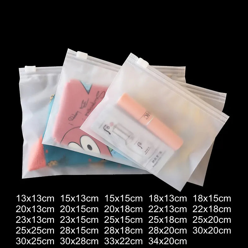 eybag 10Pcs 16Wires Frosted Zipper Bag Underwear Panties Socks Packaging Supplies Socks Cosmetic Storage Bags With Air Hole Resealable