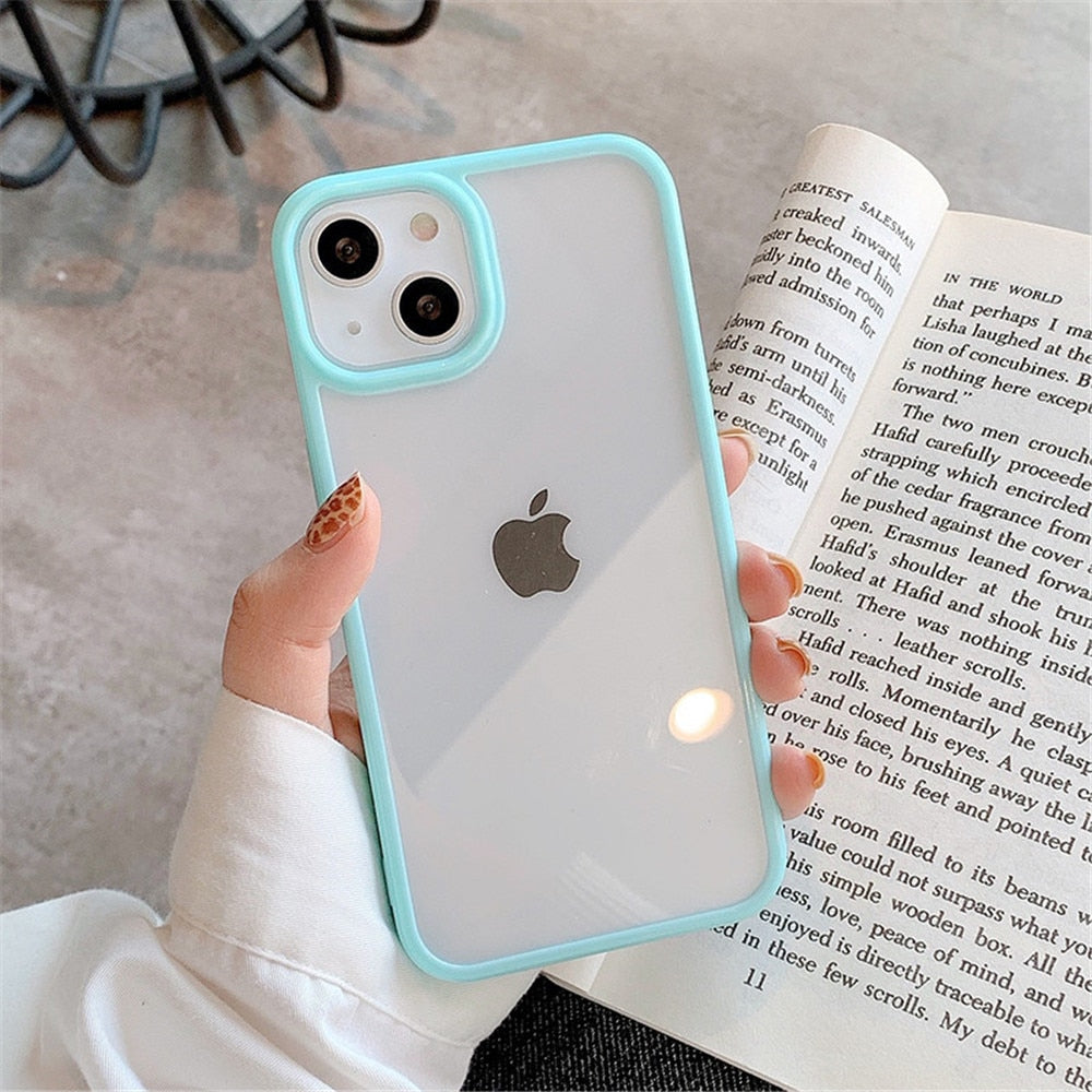 eybag Candy Shockproof Silicone Bumper Phone Case For iPhone 11 12 13 Pro Max X XS XR Max 8 7 Plus Transparent Protection Back Cover