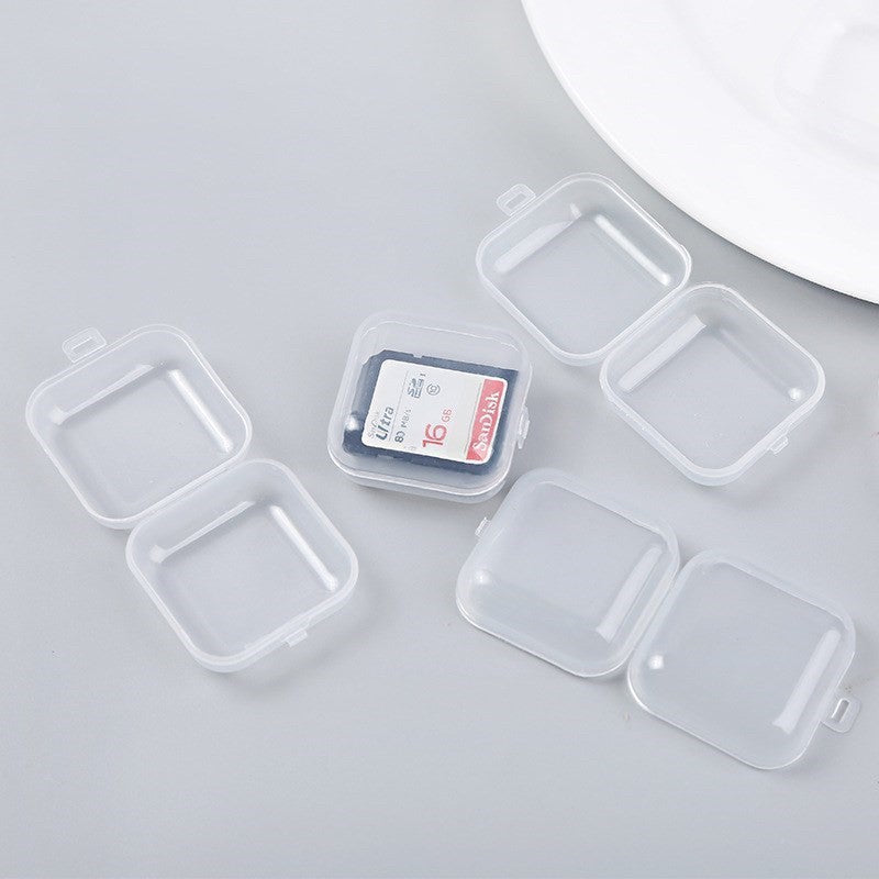 eybag 1-20Pcs Small Boxes Square Transparent Plastic Box Jewelry Storage Case Finishing Container Packaging Storage Box for Earrings