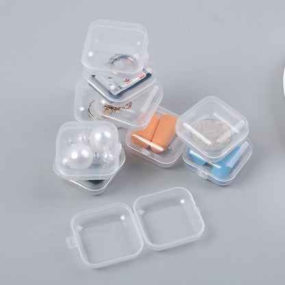 eybag 1-20Pcs Small Boxes Square Transparent Plastic Box Jewelry Storage Case Finishing Container Packaging Storage Box for Earrings