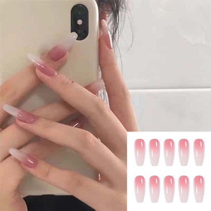 gifts for women hot sale new 24PCS Fake Nails With Glue Rhinestones Long Coffin Flame Press on Nails Detachable French Stick on Nails Art DIY faux ongles