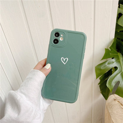 eybag Heart Camera Protection Phone Case For iPhone 11 12 13 Pro SE 2020 7 8 Plus X XR XS Max Candy Color Glossy Soft TPU Cover