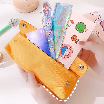 eybag Pencil Case Korean School Supplies Kawaii Pencil Bags Random Broochs Pen Case Trousse Scolaire For Girls School Pencil Cases