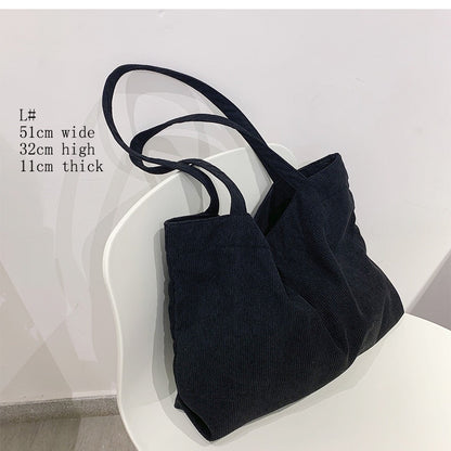 eybag Corduroy Bag Handbags for Women Shoulder Bags Female Soft Environmental Storage Reusable Girls Small and Large Shopper Totes Bag