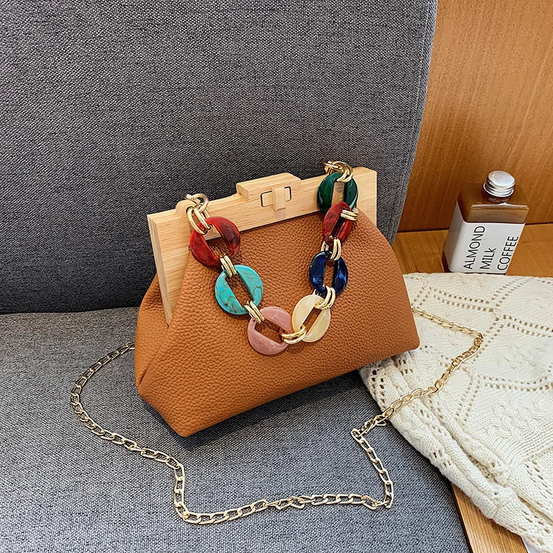 eybag Luxury Designer Acrylic Chain Women Shoulder Crossbody Bags Fashion Handbag Evening Clutches Ladies Messenger Bag Female Purse