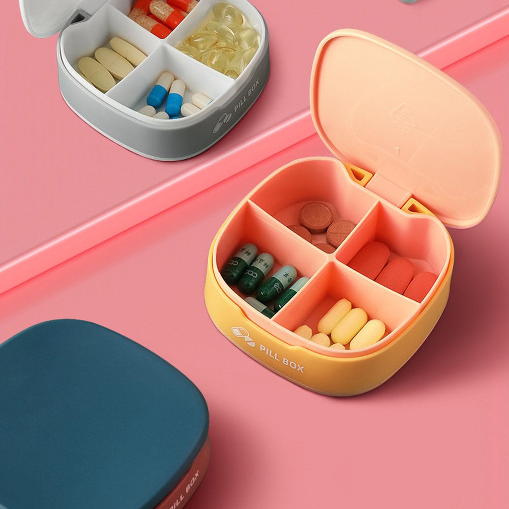 eybag Portable Silicone Mini Dispensing Compartment Storage Box Medicine Pill Box Dispenser Medical Organizer Tablet Box