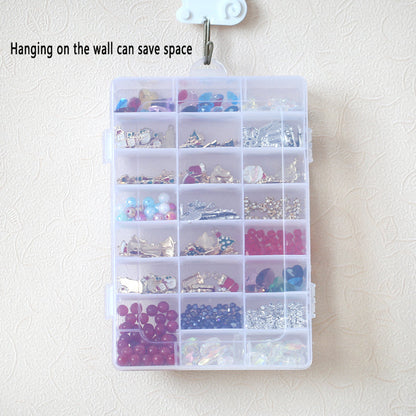 eybag Practical jewelry storage Adjustable Plastic Compartment Storage Box Jewelry Earring Bin Case Container Storage Boxes