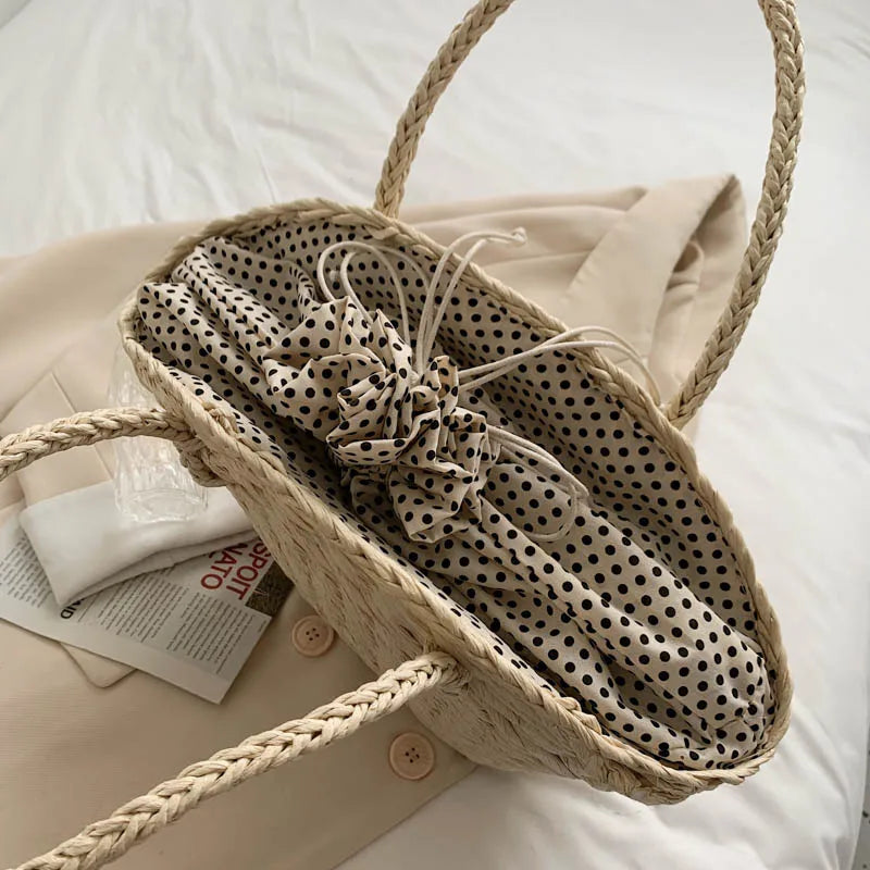 eybag Summer Straw Beach Bag Handmade Woven Women Shoulder Bags Rattan Bags Bohemian Casual Woven Shoulder Totes Handbag Big Capacity