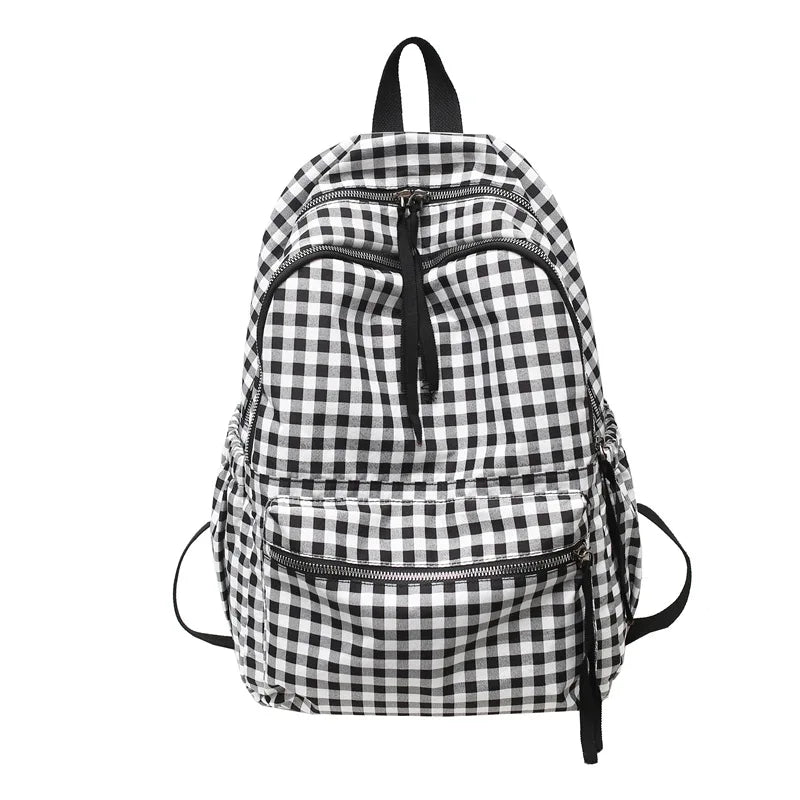 eybag School Backpacks Plaid Pattern Women's Backpack Fashion College Students School Bags for Girls Teenager Casual Female Schoolbag