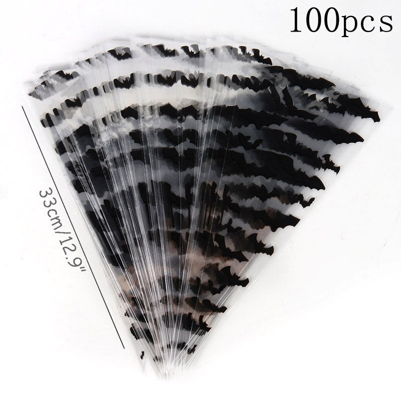 eybag 50/100pcs Plastic Bag DIY Candy Cone Birthday Party Decorations Kid Transprant Cookie Gift Bag Cellophane Packing Bags Christmas