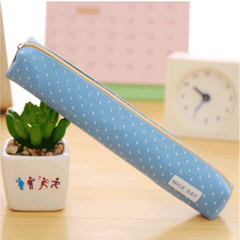 eybag Long canvas pen bag Cute School pencil case small pen case for student pencil bag kawaii School supplies Candy color storage bag