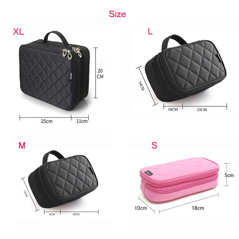 Lkblock Luxury Designer Women's Toiletry Cosmetic Bag Double Waterproof Beautician Make Up Bags Travel Essential Organizer Beauty Case