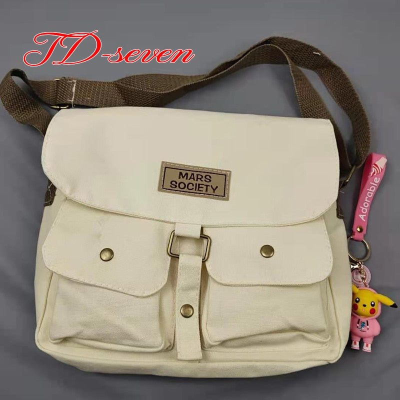 eybag Women's Canvas Bag Japanese Department Harajuku Windsuit Messenger Bag Female Korean Students Shoulder Bags