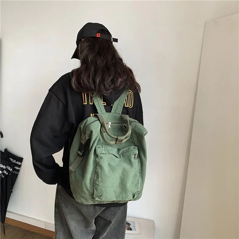 eybag Fashion Backpacks Large Capacity School Bag Quality Canvas Rucksack Teenage Girl Shoulder Travel Bag Student Bags