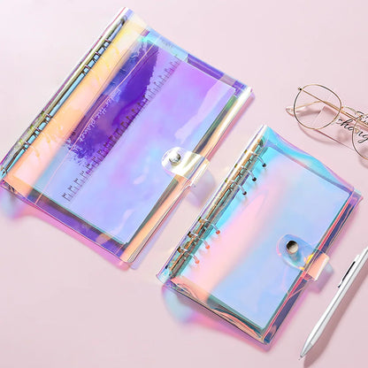 eybag A5 A6 Creative Cute Transparent 6 Ring Colorful Loose-leaf Hand Book Student Notebook Ring Binder Kawaii School Supplies