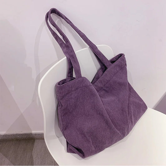 eybag Corduroy Shoulder Tote: Sleek and Versatile