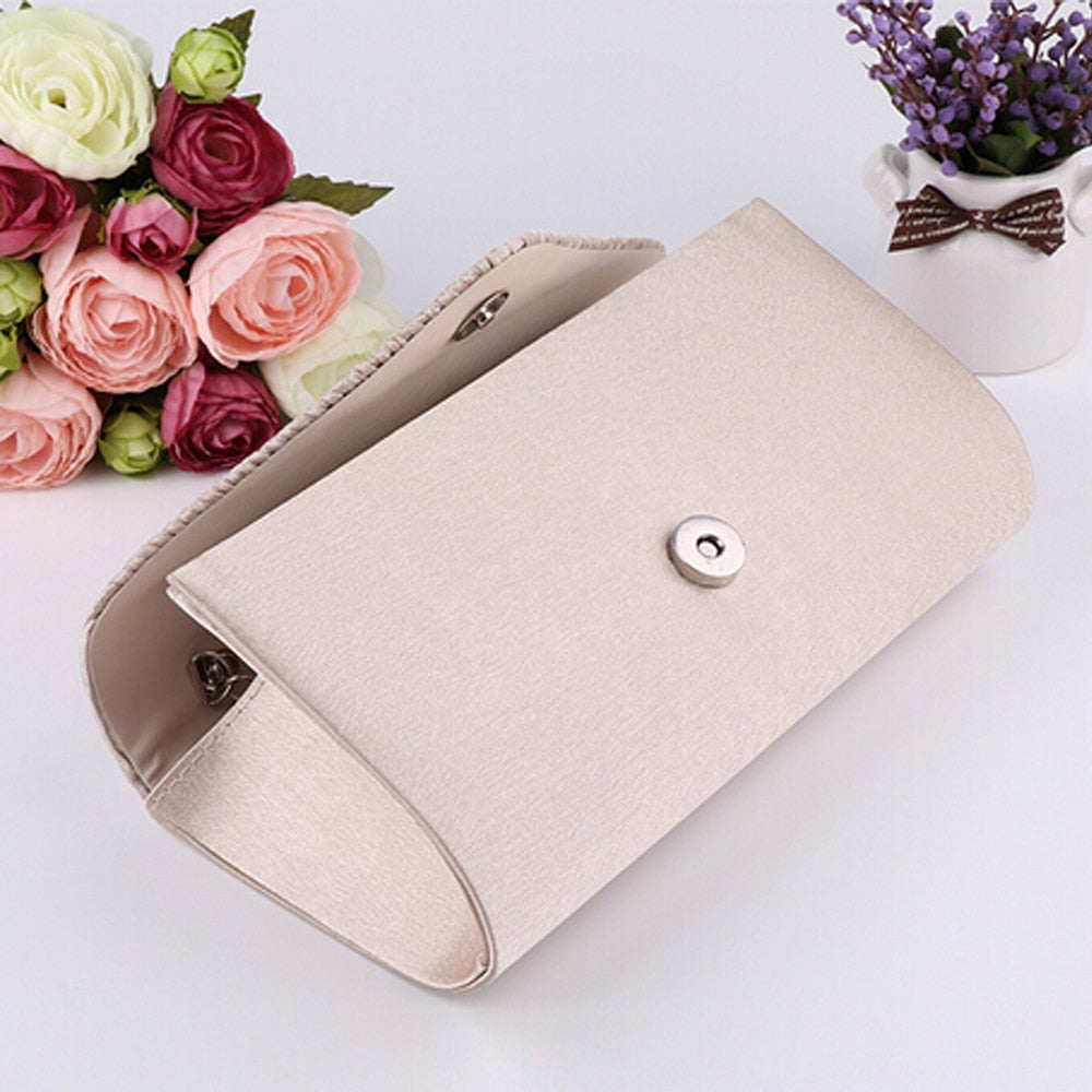 Lkblock Fashion Ladies Glitter Evening Satin Bridal Clutch Diamond Bag Womens Wedding Party Prom Envelope Handbag Party Banquet Bags