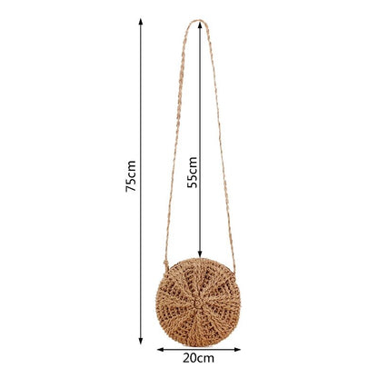 eybag Rattan Woven Round Women Straw Bag Handbag Knit Summer Beach Bag Woman Shoulder Messenger Bag Tassel Khaki Beige Crossbody Bags