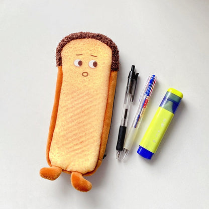 eybag Funny bread cute pencil case plush creative pencil bag School stationery bag Children pen case prizes gifts Student pencil cases