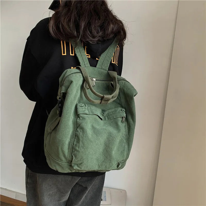 eybag Fashion Backpacks Large Capacity School Bag Quality Canvas Rucksack Teenage Girl Shoulder Travel Bag Student Bags