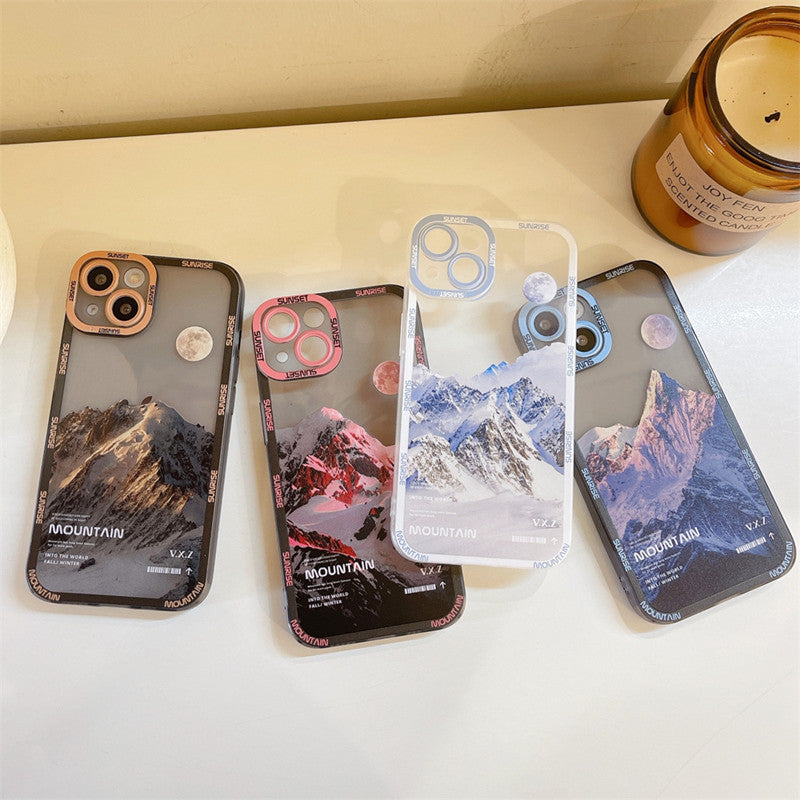 eybag Aesthetic Snow Mountain Transparent Phone Case For iPhone 13 12 11 Pro Max X XR XS Luxury Clear Soft Silicone Shockproof Cover