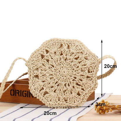 Lkblock New Half Round Straw Bags for Women Summer Beach Rattan Bag Handmade Woven Half Moon Crossbody Handbags Bohemia