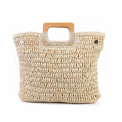 eybag Handbag Vintage Bohemian Straw Bag for Women Summer Large Capacity Storage Beach Handbag Rattan Handmade Kintted