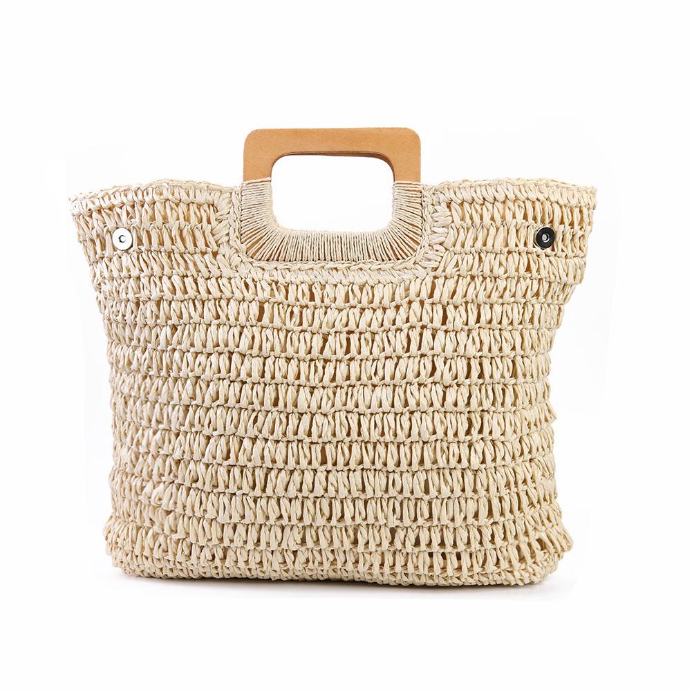 eybag Handbag Vintage Bohemian Straw Bag for Women Summer Large Capacity Storage Beach Handbag Rattan Handmade Kintted