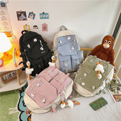 eybag Korean Japanese College Style Modern Girl Backpack Fashion Large Capacity Teenagers Book Bag Waterproof Travelling Bag Schoolbag