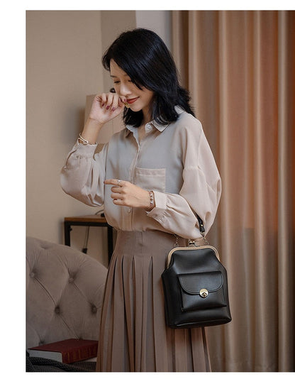 eybag women shoulder bags Korean style Metal Buckle clip Ladies Handbags PU Leather lady Sling bag female Crossbody Bag purses