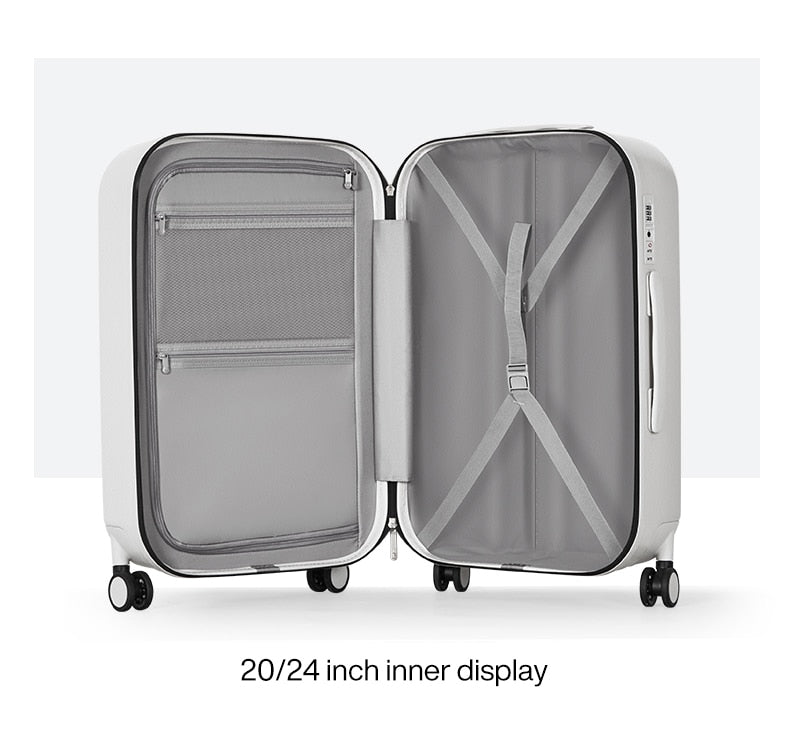 eybag Patent Design Travel Luggage Women Men Suitcase On Wheels Spinner Trolley Case Bag 18" Carry On 20" 24" Check In 100% PC