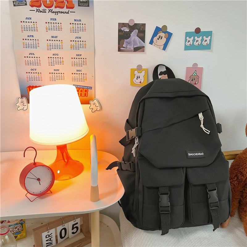 eybag Korean Japanese College Style Modern Girl Backpack Fashion Large Capacity Teenagers Book Bag Waterproof Travelling Bag Schoolbag