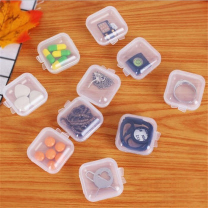 eybag 1-20Pcs Small Boxes Square Transparent Plastic Box Jewelry Storage Case Finishing Container Packaging Storage Box for Earrings