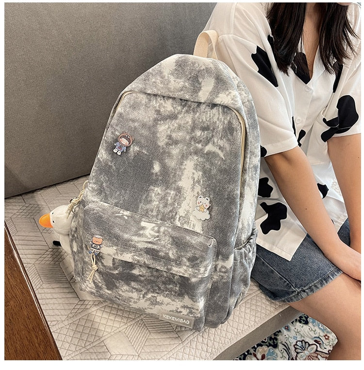 eybag School Backpacks Retro Gradient Women's Backpack Korean Style College Students School Bags for Girls Teenager Female Schoolbag