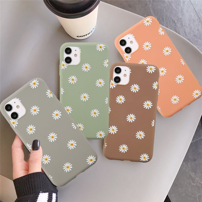 eybag Ottwn Colorful Daisy Flowers Phone Case For iPhone 14 Pro Max 11 12 13 Pro Max X XR XS Max 7 8 6 6s 14 Plus Soft TPU Back Cover