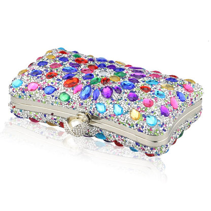 Lkblock New Shoudler Square Shape Women Evening Bag Diamond With Crystal Day Clutch Lady Wallet Party Banquet  Wedding Pouch Purse