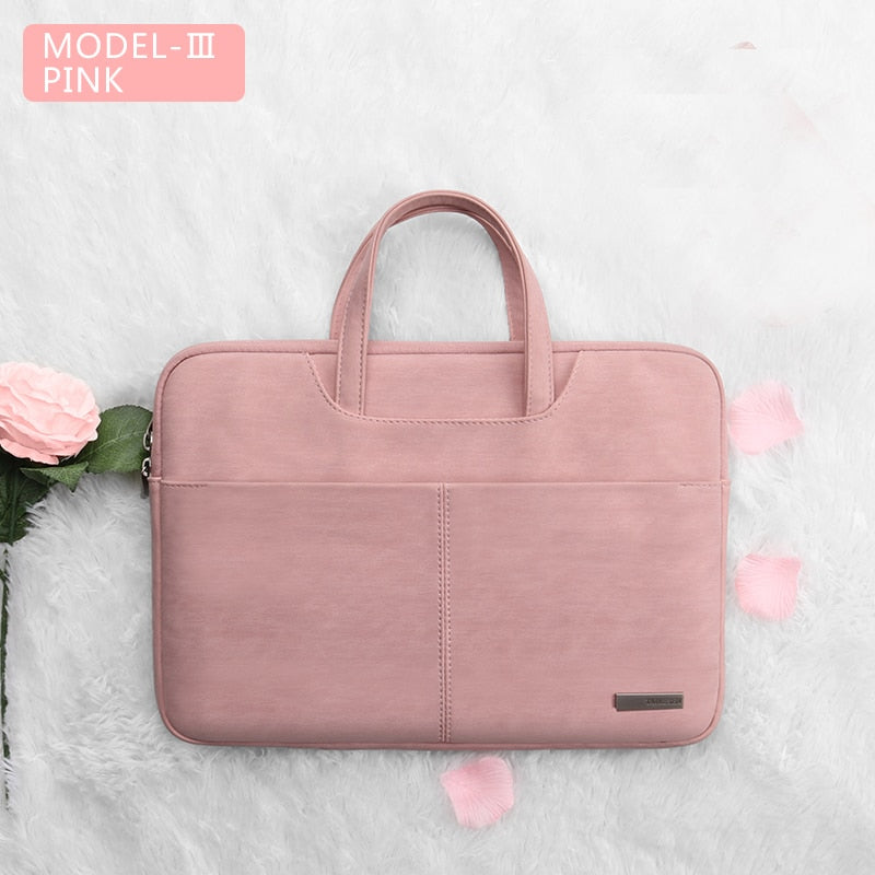 eybag PU Leather women Laptop Bag Notebook Case Carrying Briefcase for Macbook Air 13.3 14 15.6 inch men Handbags shoulder sleeve Bag