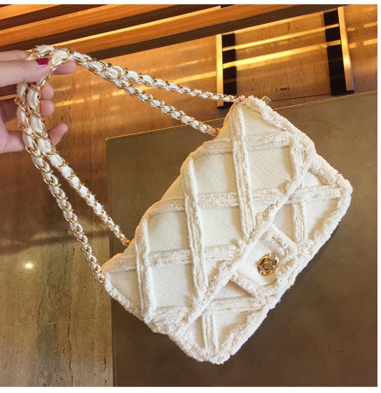 eybag Women Canvas Shoulder Messenger Crossbody Bag Ladies Vintage Handbag Totes Female Cotton Wool Cloth Shopping Bags pearl