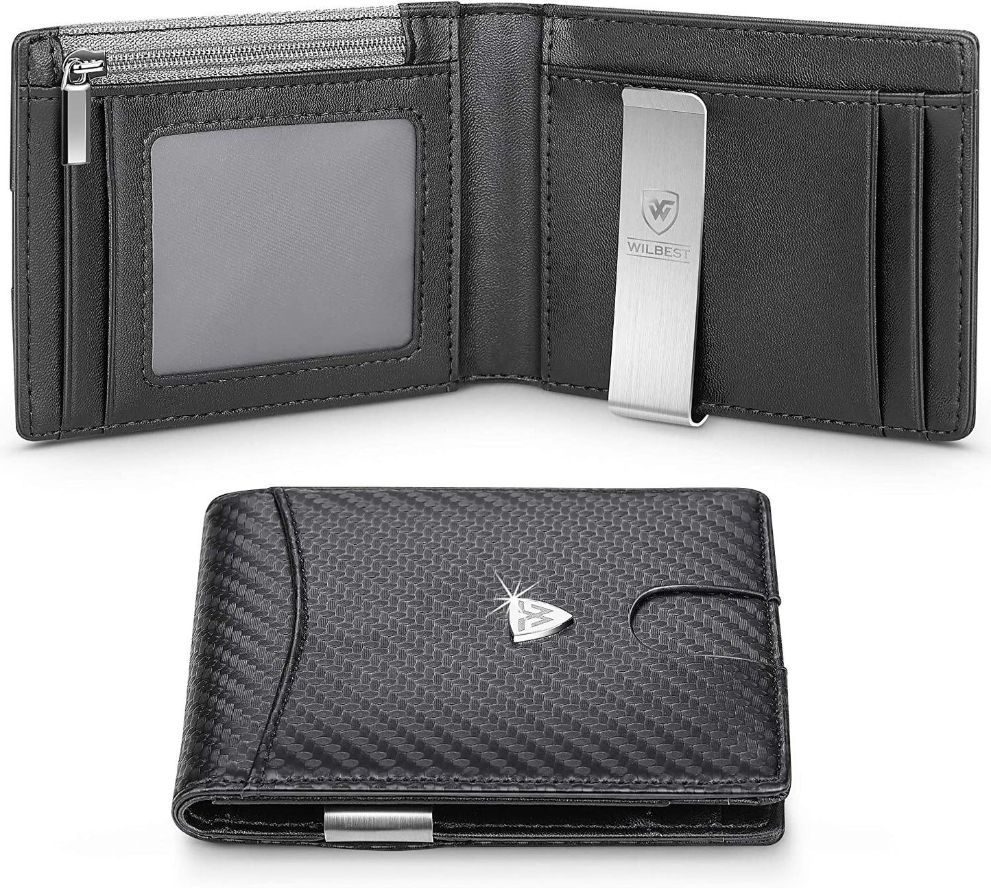 eybag Carbon Fiber Rfid Men Wallets Money Bag Slim Thin Card Man Wallet Luxury Male Small Short Purse Bi-fold Vallet Billfold