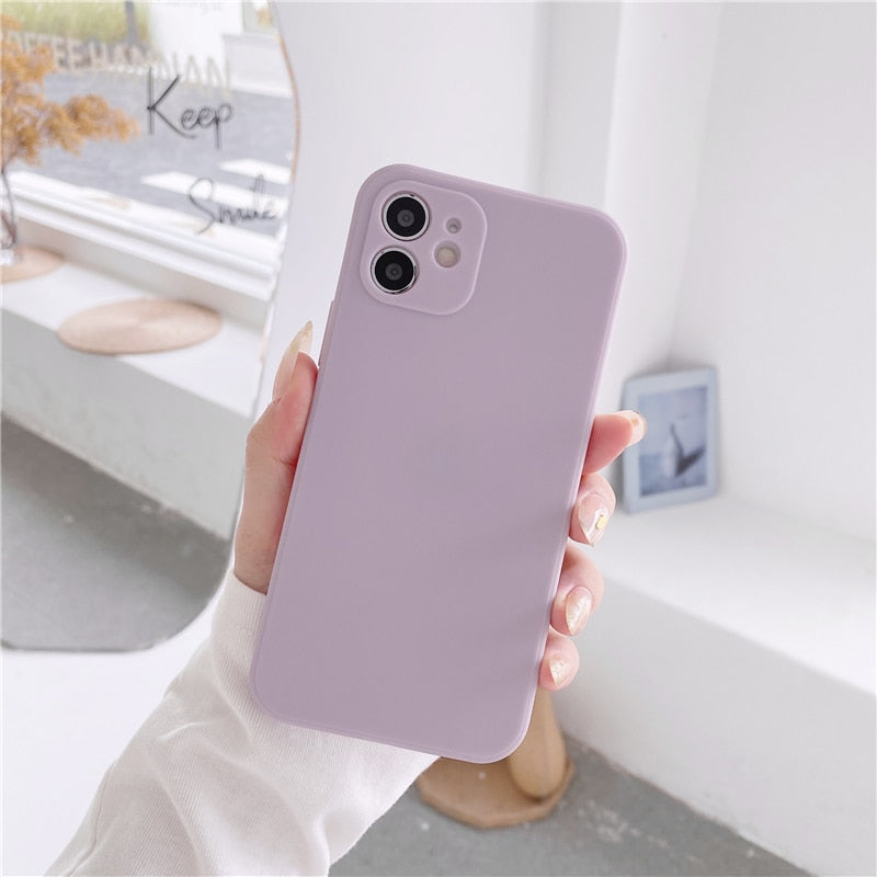 eybag Soft Silicone Candy Colour Phone Case For iPhone 11 12 Pro Max 13Mini Camera Protection XS X XR 7 8 Plus SE2020 Matte Shockproof