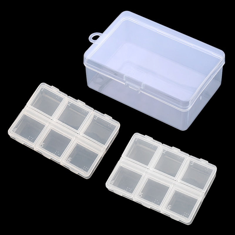 eybag Practical jewelry storage Adjustable Plastic Compartment Storage Box Jewelry Earring Bin Case Container Storage Boxes