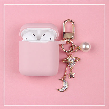 eybag Cosmic Astronaut Spaceman Silicone Case for Apple AirPods 1 2 Case with Keychain Wireless Earphone Case Accessories Cover Box