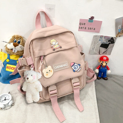 eybag Small Women's Backpack Girls School Bag Waterproof Nylon Fashion Japanese Casual Young Girl's Bag Female Mini