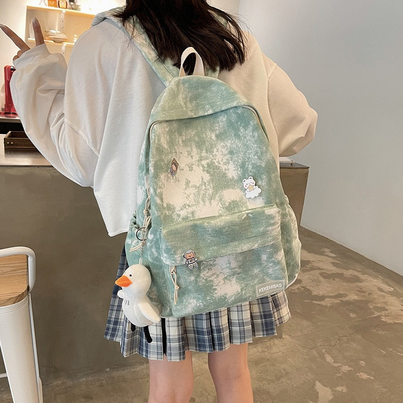 eybag School Backpacks Retro Gradient Women's Backpack Korean Style College Students School Bags for Girls Teenager Female Schoolbag